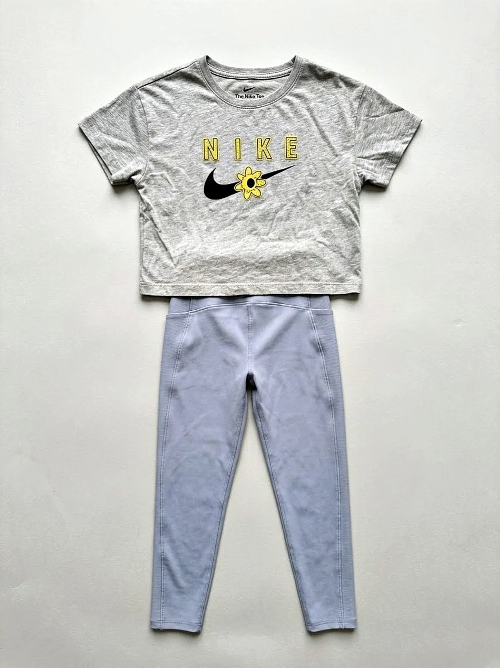 ✨ Zella Ribbed Leggings & Nike Daisy Crop Top Set ✨ Girls 7-8 Medium Outfit